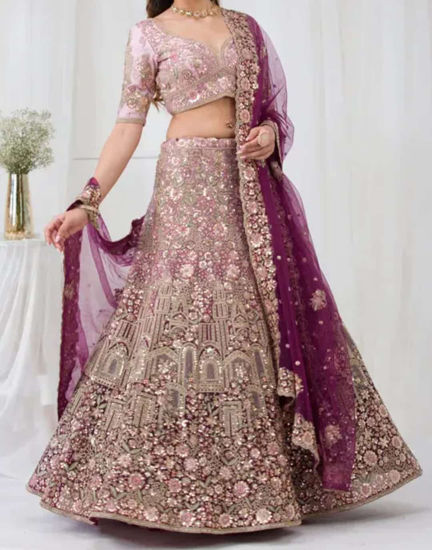 Picture of Koskii Purple bridal Lehenga