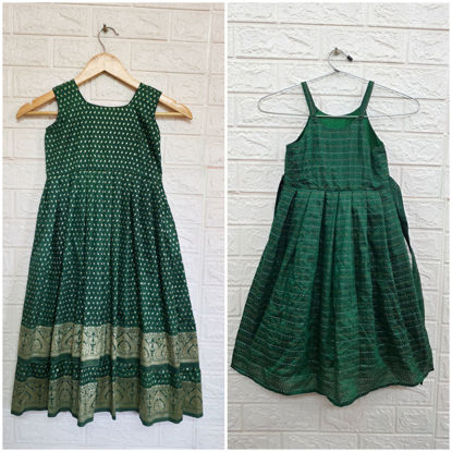 Picture of Combo of Never worn Dola Silk Frock & Cotton Frock For 4-5Y