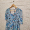Picture of Combo of Skyblue Pleated Georgette Frock & Georgette 3-tiered Frock