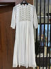 Picture of White hand worked ankle length dress