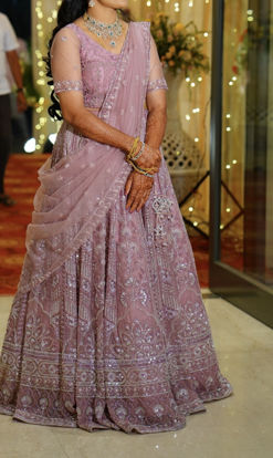 Picture of Onion pink lehenga with two blouses