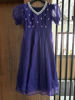 Picture of Blue hand worked rawsilk and organza ankle length dress