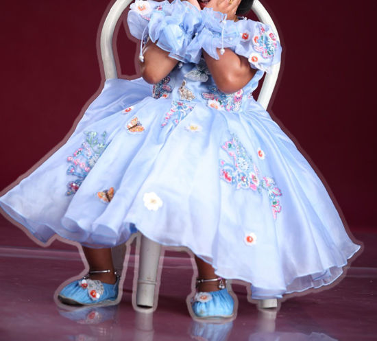 Picture of Smriti Agarwal's Designer Sky Blue Party Frock For 1-2Y