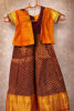Picture of Pure silk Brown pattu pavada For 1-2Y