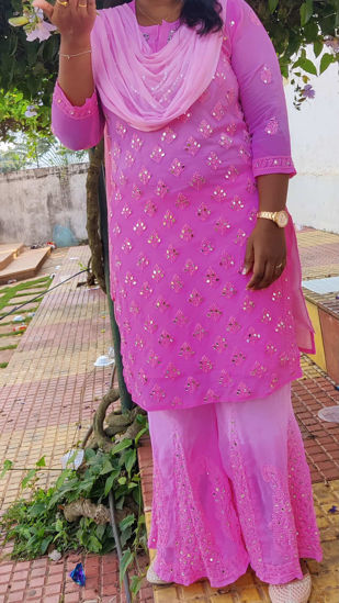 Picture of Premium Mirrorwork Chikankari Kurti Set of 4 pcs (X-Large)