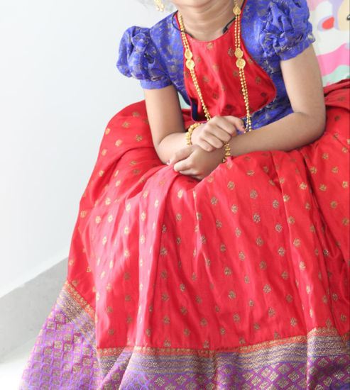 Picture of Semi banaras long frock For 4-6Y