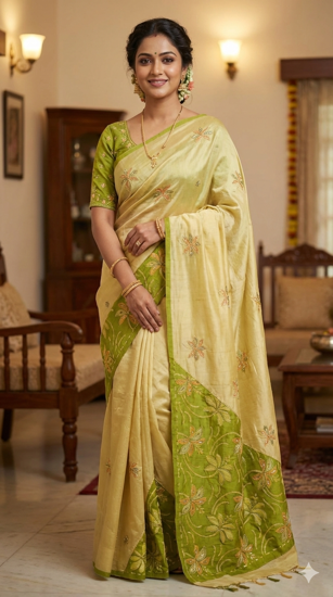 Picture of Pure Tussar saree without blouse