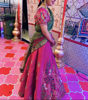 Picture of Pure Raw Silk Green Organza Lehenga with handwork Blouse