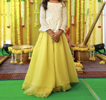 Picture of Organza Lehanga with Peplum Blouse For 4-6Y