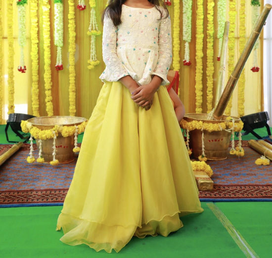 Picture of Organza Lehanga with Peplum Blouse For 4-6Y