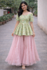 Picture of Green and Pink sharara set