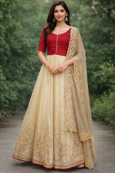 Picture of Cream Anarkali dress