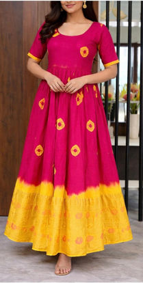 Picture of Pink and yellow long dress