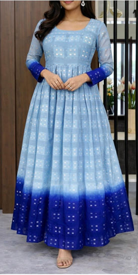 Picture of Blue longfrock with full sleeves