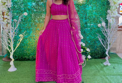 Picture of Pink chikankari lehenga