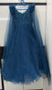 Picture of Elegant Teal Blue Embellished Tulle Party Gown From Neerus