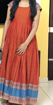 Picture of Rust peach Narayanpet cotton frock