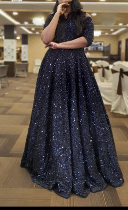 Picture of Dark Blue Sequin Long Frock