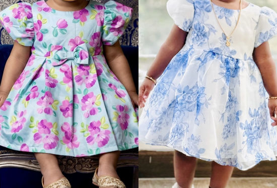 Picture of Cute baby girl floral frocks combo For 1-2Y