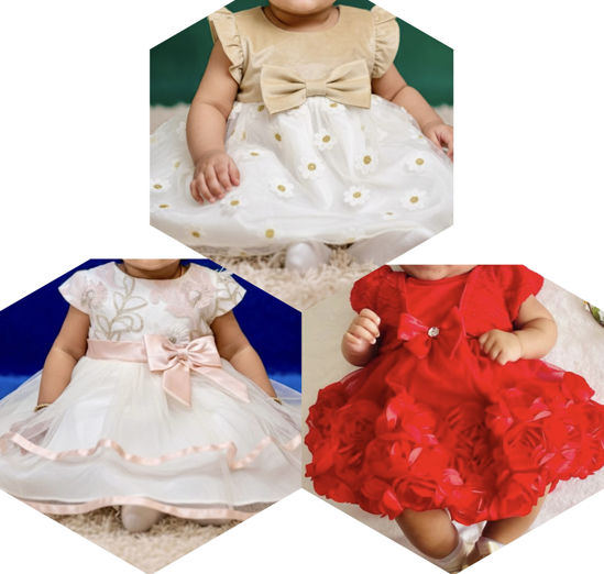 Picture of Cute combo of baby frocks For 0-1Y