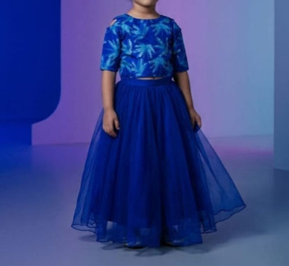 Picture of Royal Blue & Brocade Lehenga Set For 4-6Y