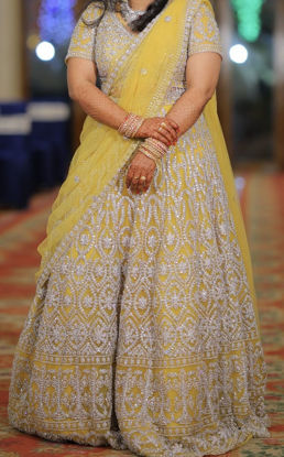 Picture of Aanchal lime yellow heavy work lehenga