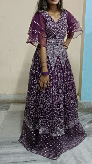 Picture of Purple Stone Work Lehenga