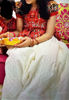 Picture of White and red chikankari work lehenga with patola blouse For 6-9Y