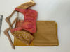 Picture of Benaras silk Mustard saree with peach pallu and designer blouse