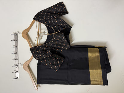 Picture of Pure Kanjeevaram silk black saree