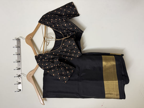 Picture of Pure Kanjeevaram silk black saree