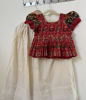Picture of White and red chikankari work lehenga with patola blouse For 6-9Y
