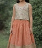 Picture of Peach and off white beautiful embroidered lehenga set For 6-8Y