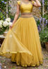 Picture of Mustard yellow net lehenga