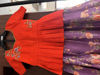 Picture of Beautiful raw silk lavender floral lehenga with orange handwork blouse For 6-7Y