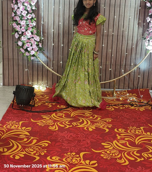 Picture of Green woven floral lehenga 10-11y
