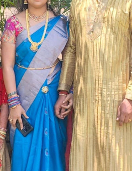 Picture of Pattu saree with maggam blouse