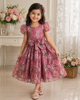 Picture of Onion pink organza floral dress For 4Y