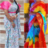 Picture of Combo of Floral Saree and Rainbow saree