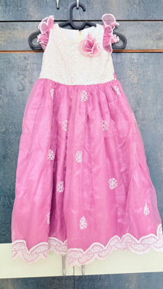 Picture of Beautiful lavender and half white long frock For 2-4Y