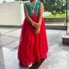 Picture of Pink n green crape long frock For 4-6Y