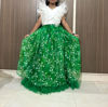 Picture of Green organza skirt with ruffle crop top For 13-15Y