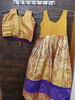 Picture of Mustard Yellow and Purple Pattu Langa jacket For 2-4Y
