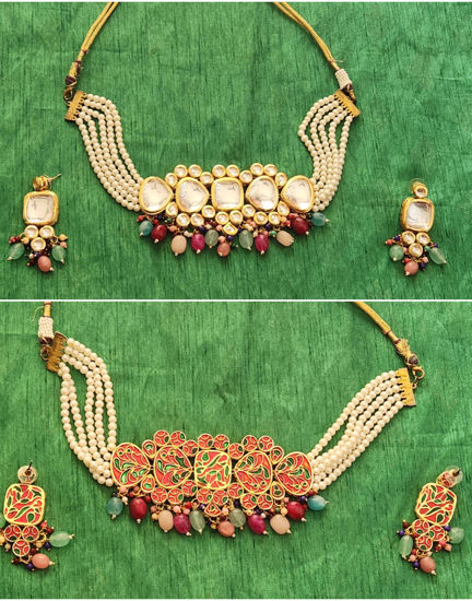 Picture of 2 in 1 Royal Kundan Pearl Chokar set