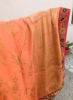 Picture of Designer Peach & Red Zardosi Work Silk Saree Set