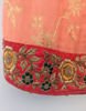 Picture of Designer Peach & Red Zardosi Work Silk Saree Set