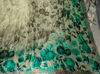 Picture of Designer Floral Silk Saree Set - Cream & Emerald Green