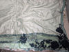 Picture of Mint Satin Silk Saree with Navy Velvet Rose Appliqué & Pearl Border Saree