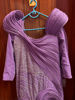 Picture of Purple couture elegance with silver cut bead work