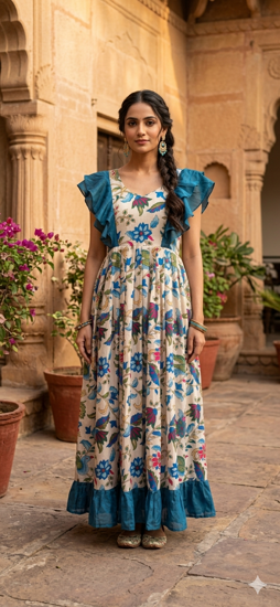 Picture of Never worn kalamkari silk frock-XL